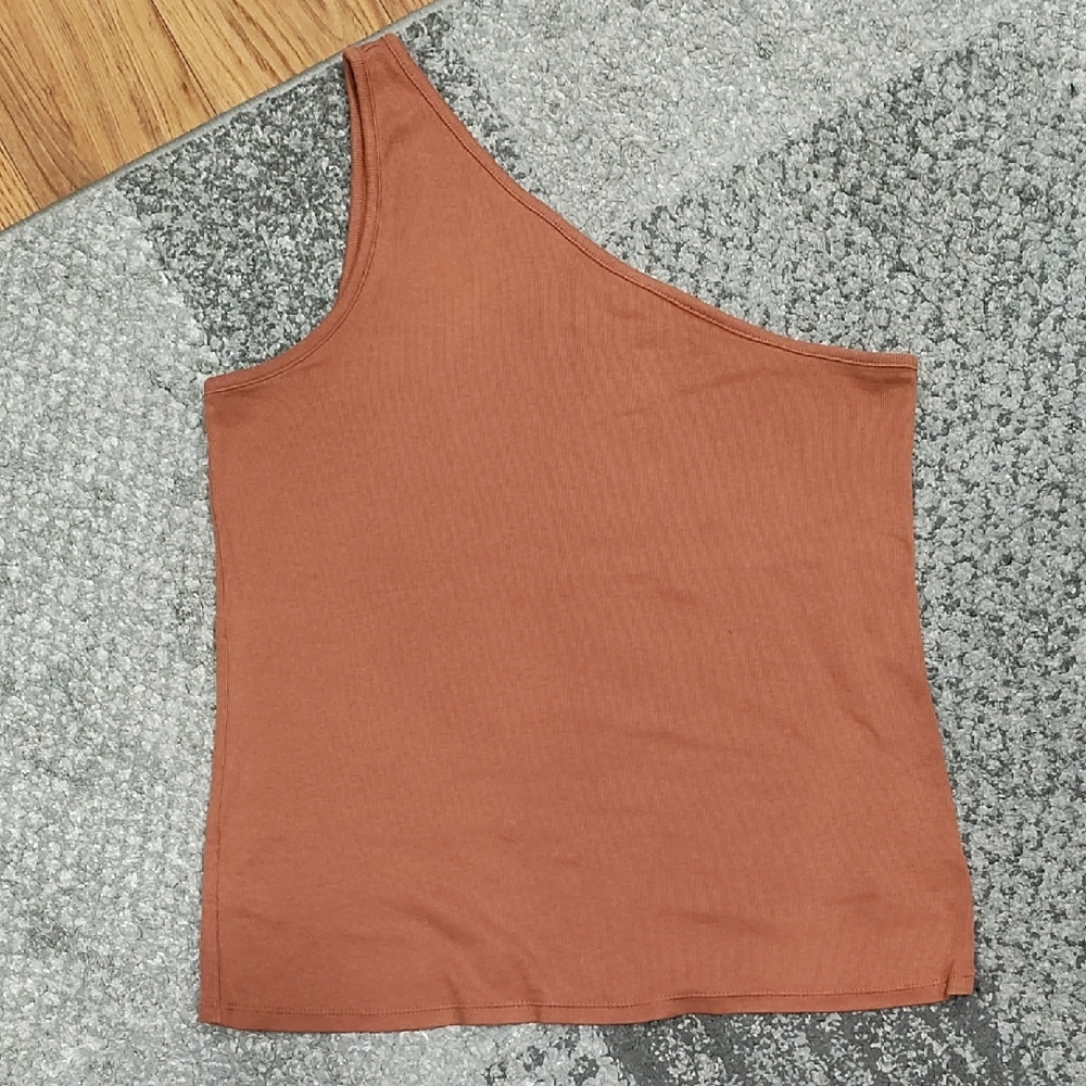 a new day One-Shoulder Brown Tank Top